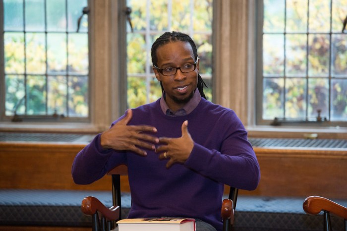 Dr. Ibram Kendi speaks during Morning Meeting